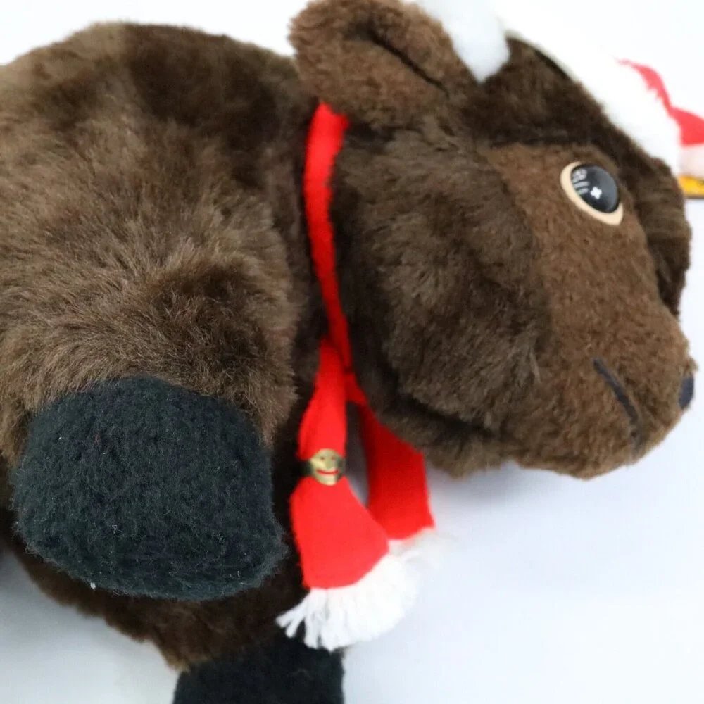 Animal Fair Buffalo Plush‎ Vintage 1970’s Kleinhans Santa Hat Christmas NY Retro